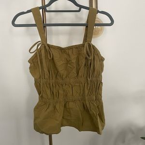 Green roughed tank top